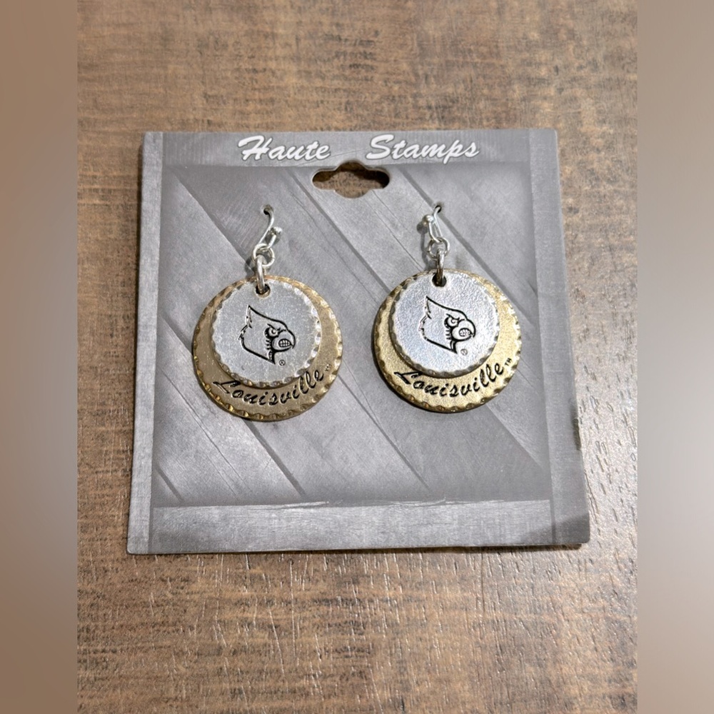 Haute Stamps Earrings Louisville Cardinals Game Day Football Basketball